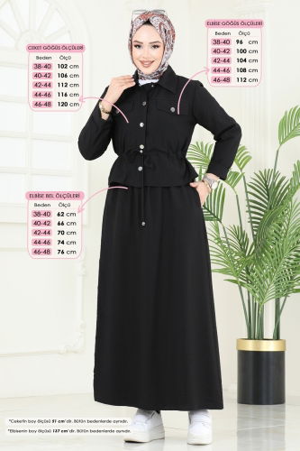 moda selvim طقم أسود 4465MSM187 - Thumbnail