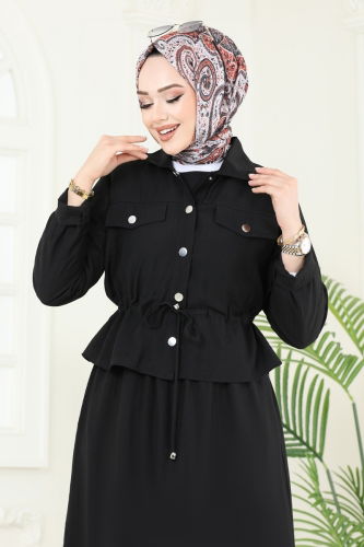 moda selvim طقم أسود 4465MSM187 - Thumbnail