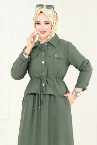 moda selvim طقم اخضر عفني 4465MSM187 - Thumbnail