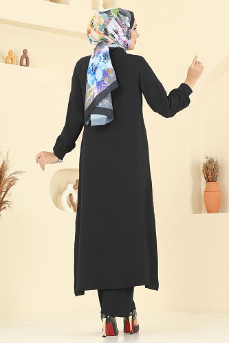 moda selvim طقم أسود 446DVL817 - Thumbnail