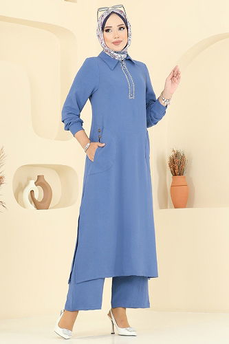 moda selvim Combined 446DVL817 Indigo - Thumbnail