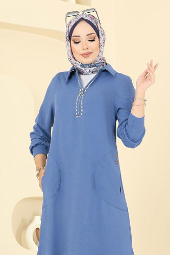 moda selvim Combined 446DVL817 Indigo - Thumbnail