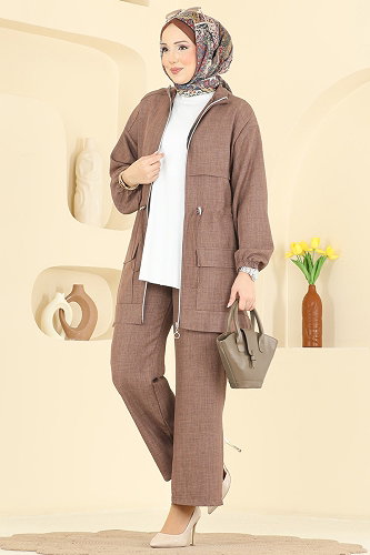 moda selvim طقم لاتيه 4471BRZ597 - Thumbnail