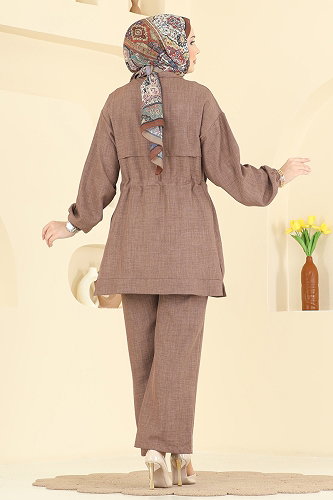moda selvim طقم لاتيه 4471BRZ597 - Thumbnail