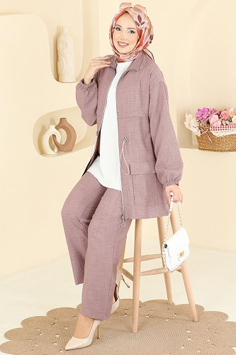 moda selvim طقم وردي 4471BRZ597 - Thumbnail