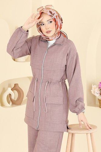moda selvim طقم وردي 4471BRZ597 - Thumbnail