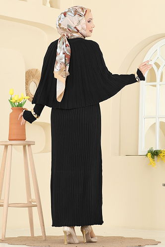 moda selvim طقم أسود 4478BRZ597 - Thumbnail