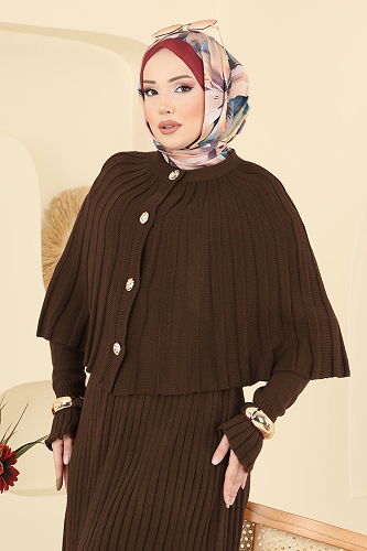 moda selvim طقم بني 4478BRZ597 - Thumbnail