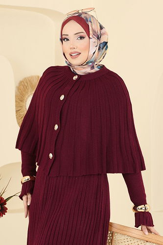 moda selvim Combined 4478BRZ597 Burgundy - Thumbnail