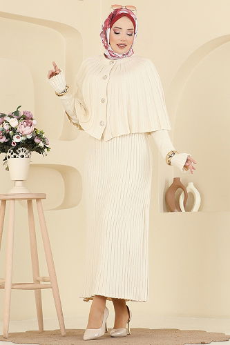 moda selvim طقم بيج 4478BRZ597 - Thumbnail