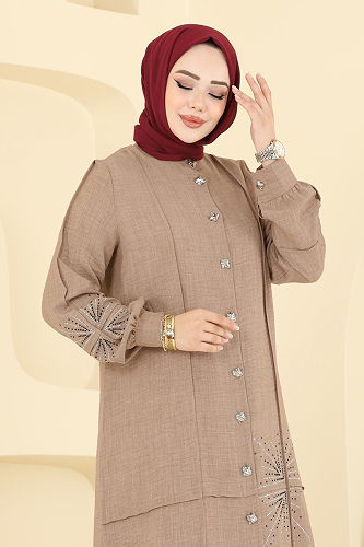 moda selvim طقم بيج 447DVL817 - Thumbnail