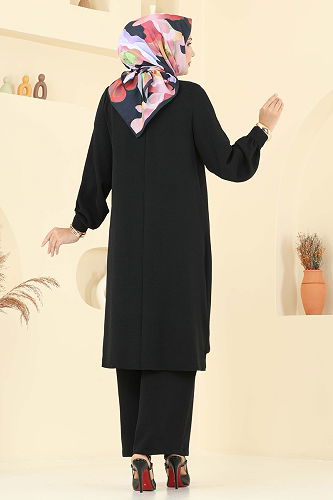 moda selvim طقم أسود 448DVL817 - Thumbnail