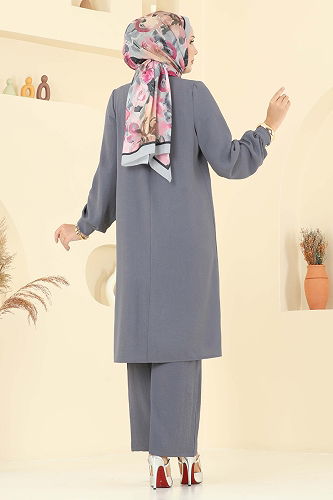 moda selvim طقم رمادي 448DVL817 - Thumbnail