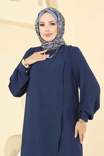 moda selvim طقم كحلي 448DVL817 - Thumbnail