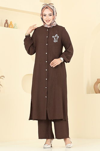 moda selvim طقم بني 449DVL817 - Thumbnail