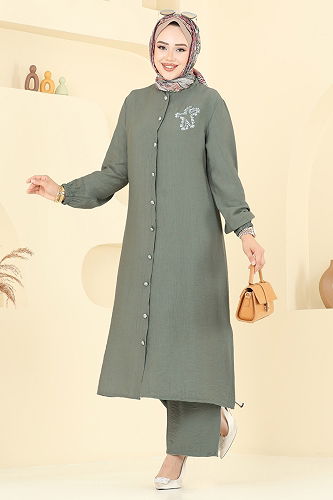 moda selvim طقم اخضر عفني 449DVL817 - Thumbnail