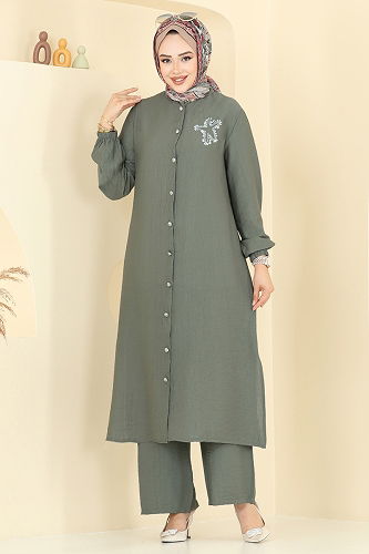 moda selvim طقم اخضر عفني 449DVL817 - Thumbnail