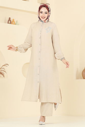 moda selvim طقم بيج 449DVL817 - Thumbnail