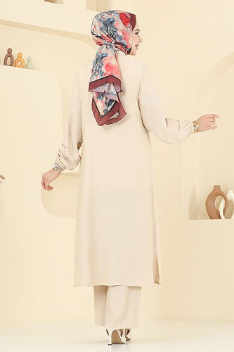 moda selvim طقم بيج 449DVL817 - Thumbnail