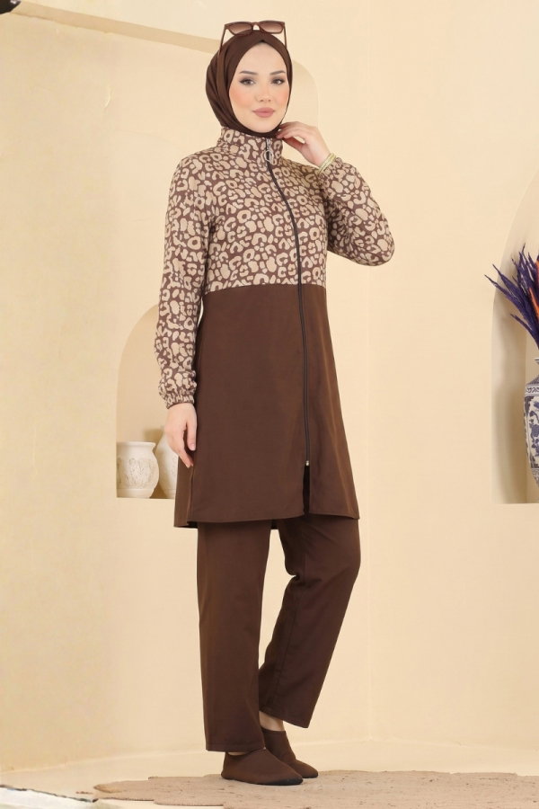 Modaselvim FULLY COVERED SWIMWEAR Combined 4501PRMK1210 Brown