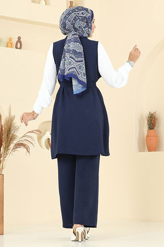 moda selvim طقم كحلي 450DVL817 - Thumbnail