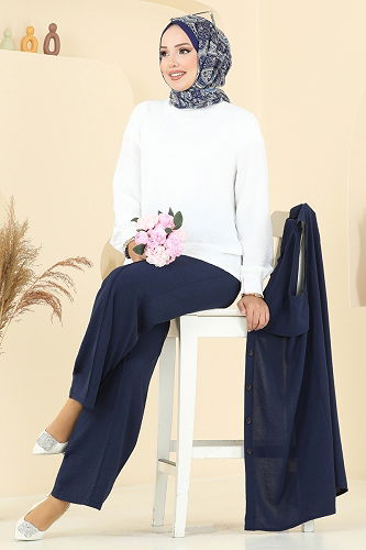 moda selvim طقم كحلي 450DVL817 - Thumbnail