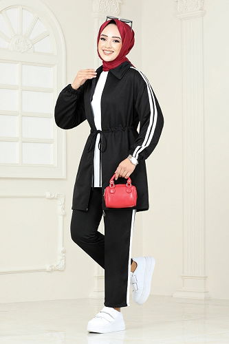 moda selvim طقم أسود 4510NES1021-M - Thumbnail