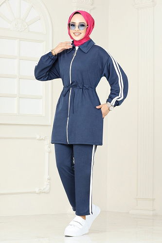 moda selvim طقم كحلي 4510NES1021-M - Thumbnail