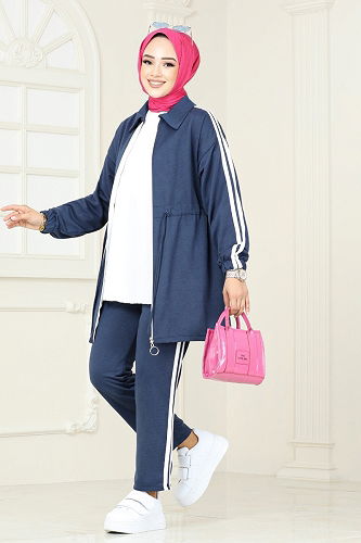 moda selvim طقم كحلي 4510NES1021-M - Thumbnail