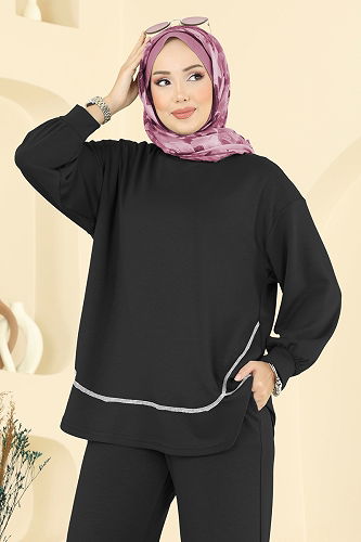 moda selvim طقم أسود 4527NFC1010 - Thumbnail