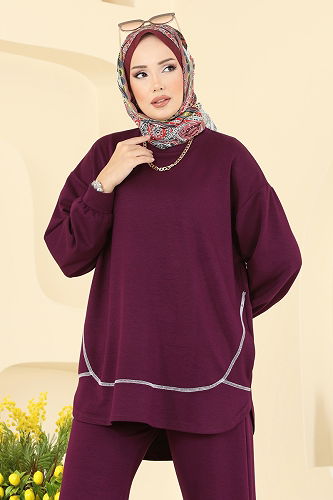 moda selvim طقم خمري 4527NFC1010 - Thumbnail