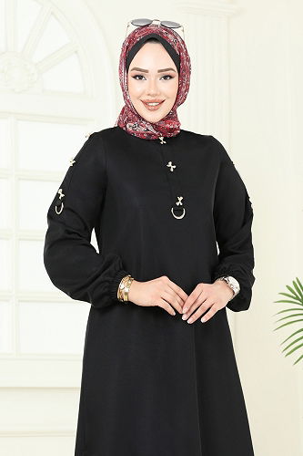 moda selvim طقم أسود 452DVL817 - Thumbnail