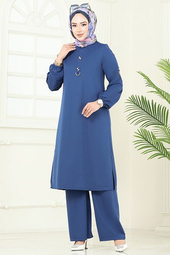 moda selvim طقم ازرق 452DVL817 - Thumbnail