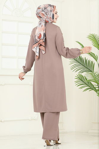 moda selvim طقم بيج 452DVL817 - Thumbnail