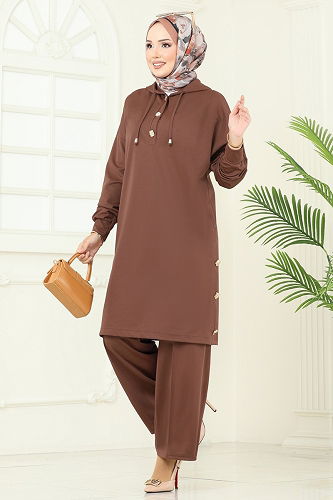 moda selvim Combined 453DVL817 Brown - Thumbnail