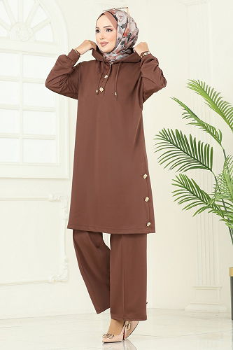 moda selvim Combined 453DVL817 Brown - Thumbnail