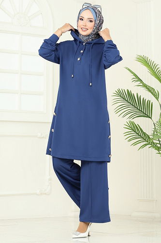 moda selvim طقم ازرق 453DVL817 - Thumbnail