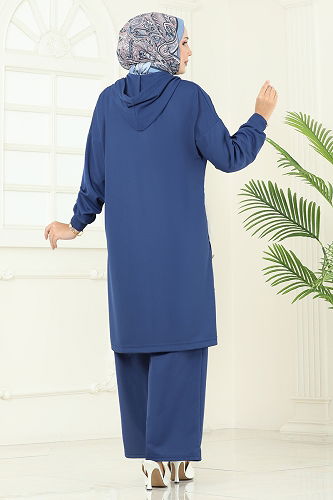 moda selvim طقم ازرق 453DVL817 - Thumbnail