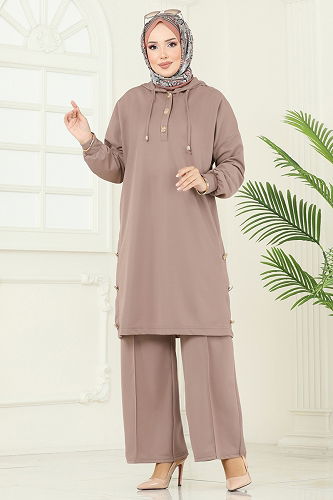 moda selvim طقم بيج 453DVL817 - Thumbnail