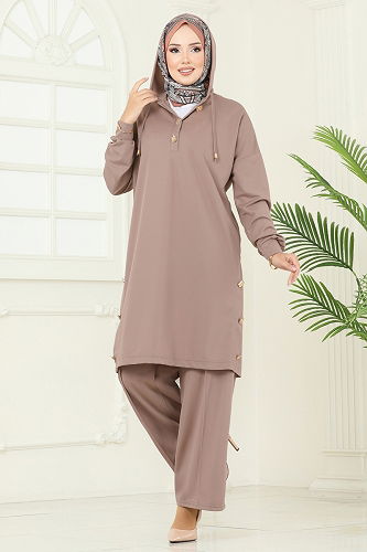 moda selvim طقم بيج 453DVL817 - Thumbnail