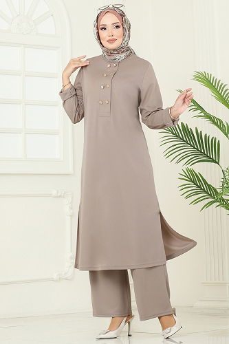 moda selvim طقم بيج 454DVL817 - Thumbnail