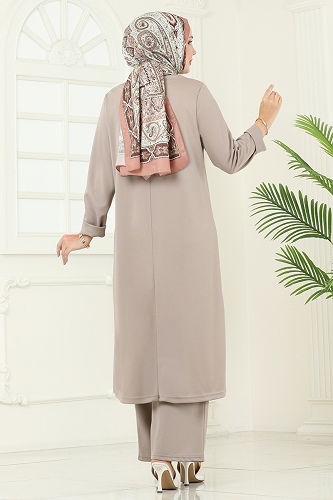 moda selvim طقم بيج 454DVL817 - Thumbnail