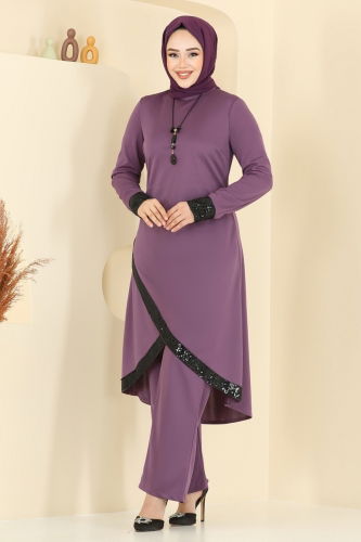 moda selvim طقم ليلكي 4559ASMK1074 - Thumbnail