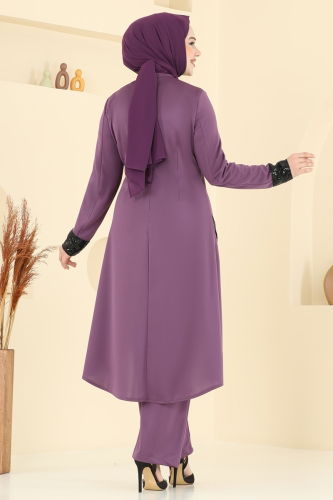 moda selvim طقم ليلكي 4559ASMK1074 - Thumbnail