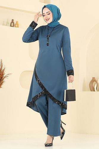 moda selvim طقم بترولي 4559ASMK1074 - Thumbnail