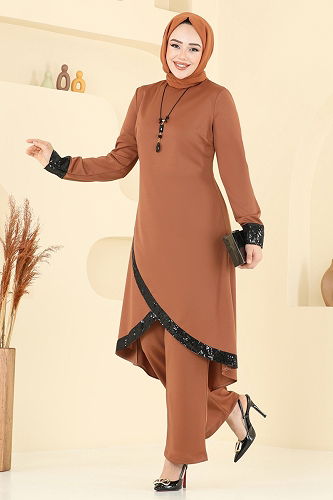 moda selvim طقم عسلي 4559ASMK1074 - Thumbnail