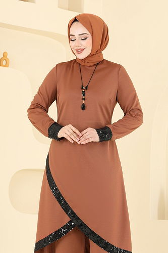 moda selvim طقم عسلي 4559ASMK1074 - Thumbnail