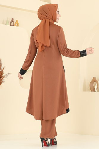 moda selvim طقم عسلي 4559ASMK1074 - Thumbnail