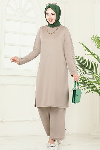 moda selvim طقم بيج 455DVL817 - Thumbnail