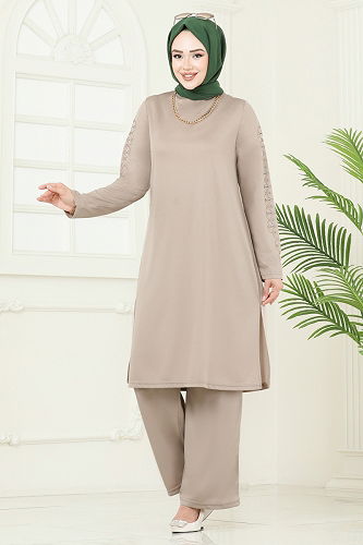 moda selvim طقم بيج 455DVL817 - Thumbnail